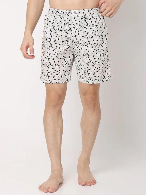 underjeans by spykar white printed boxer shorts