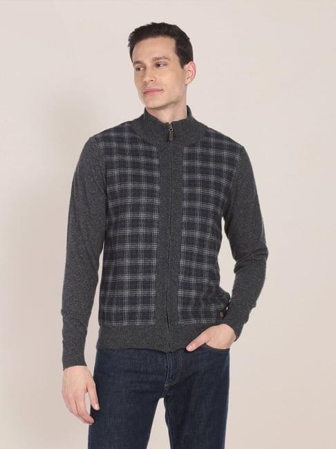 u.s. polo assn. charcoal regular fit checks sweater