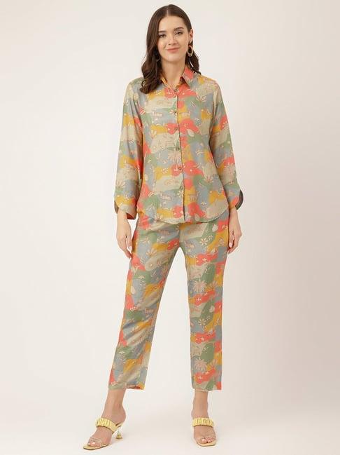 divena multicolour floral shirt pant set