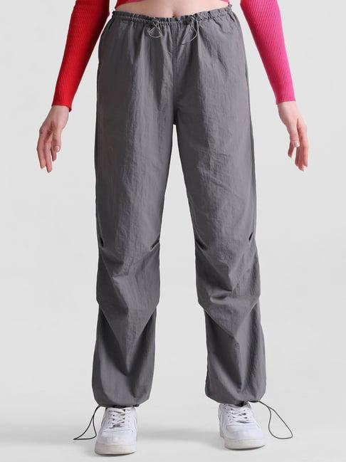 only grey relaxed fit high rise pants