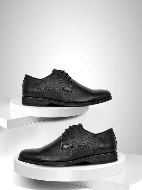 allen cooper men's black derby shoes