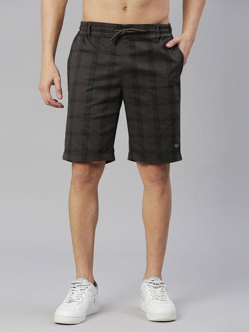 thomas scott grey slim fit check shorts