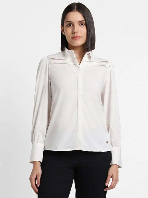 allen solly white regular fit shirt