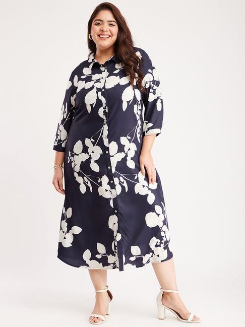 fablestreet x navy printed shirt dress