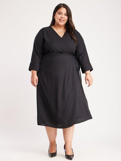 fablestreet x black regular fit a-line dress