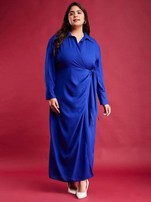 fablestreet x blue regular fit maxi dress