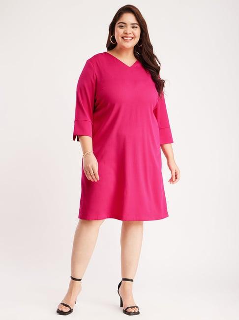 fablestreet x fuchsia regular fit shift dress