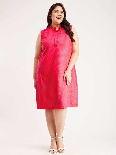 fablestreet x fuchsia printed a-line dress