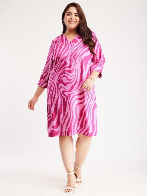 fablestreet x fuchsia printed shift dress