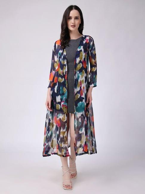 scorpius multicolor printed long shrug