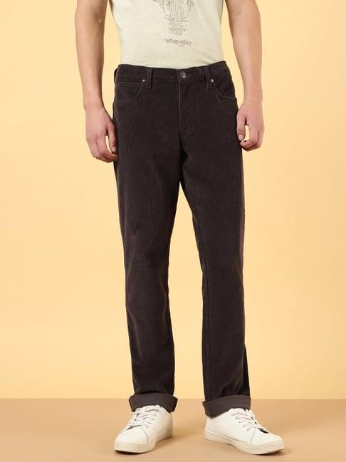 wrangler millard brown straight fit corduroy trousers