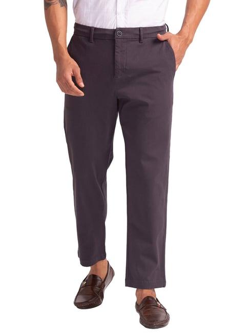 parx dark grey carrot fit trousers