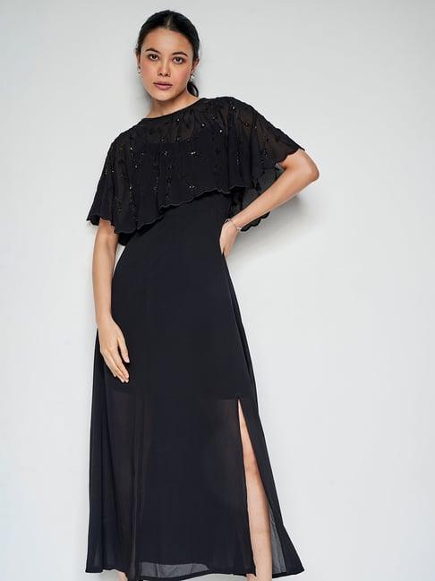 and black embellished maxi dress