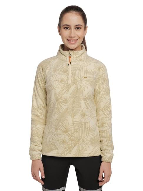 wildcraft khaki printed lightweight jacket