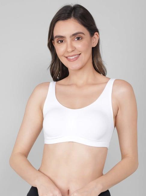 jockey white cotton sports bra