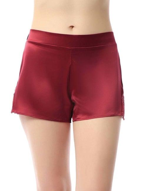 amante maroon lace work shorts