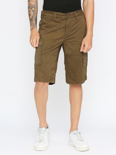 being human green regular fit cargo shorts