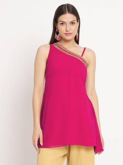 studiorasa pink georgette a line kurti