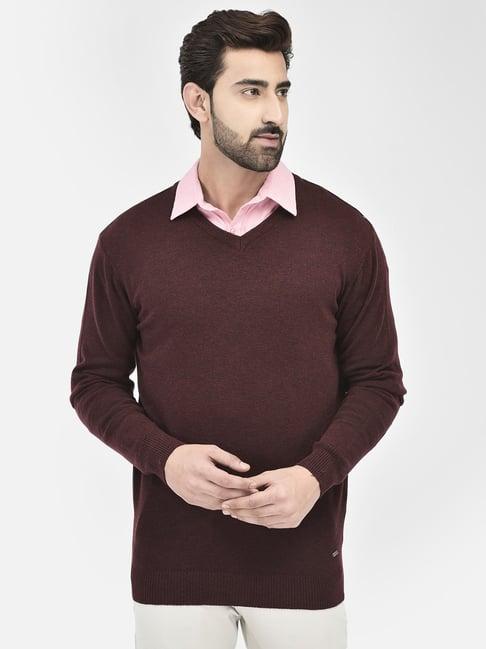 crimsoune club wine regular fit cotton sweater