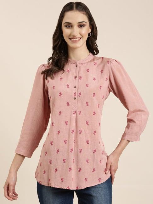 showoff mauve floral print kurti