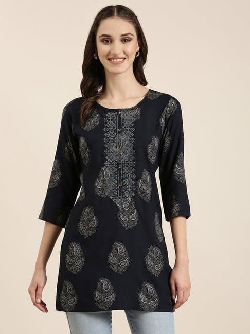 showoff navy printed kurti