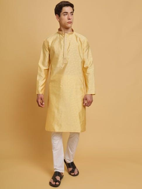 swagg india yellow regular fit kurta