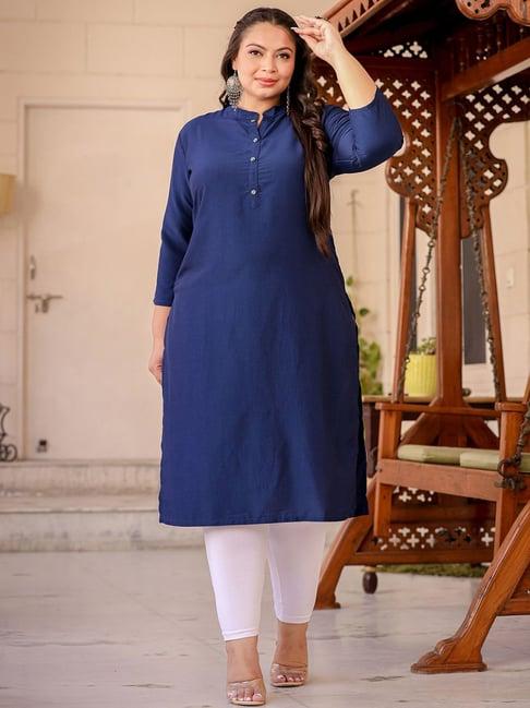 yufta blue straight kurta