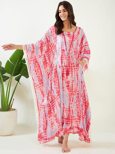 the kaftan company pink printed maternity kaftan