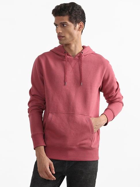 wes casuals by westside solid dusty pink relaxed fit sweatshirt