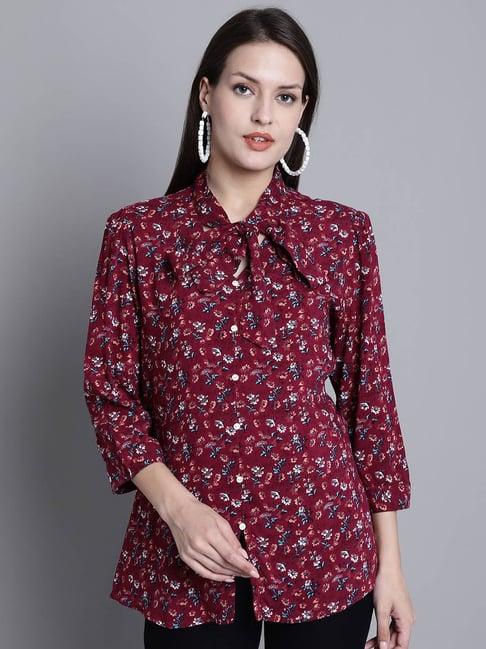 cantabil maroon printed top