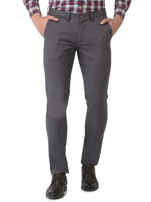 woodland dark grey regular fit flat front trousers