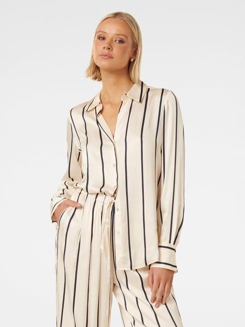 forever new cream viscose striped shirt