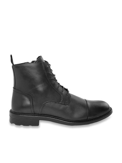 geox men's u walk pleasure black leather derby boots