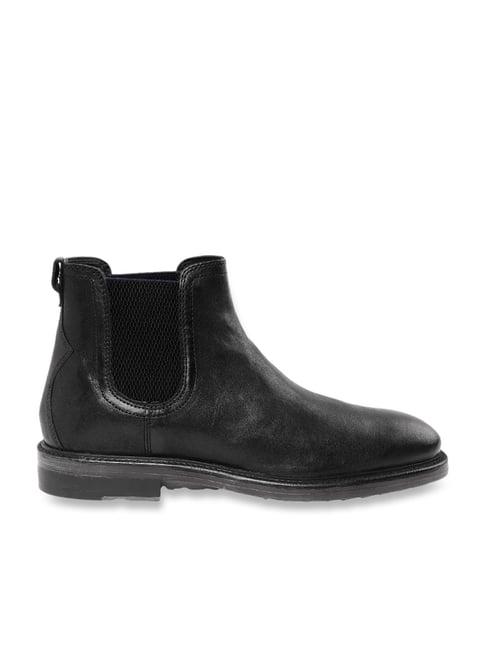 geox men's u aurelio black leather chelsea boots