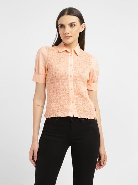 levi's peach casual shirt