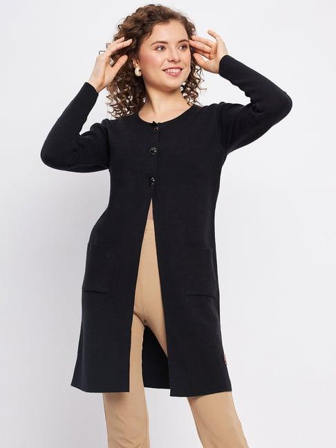 duke black plain cardigan