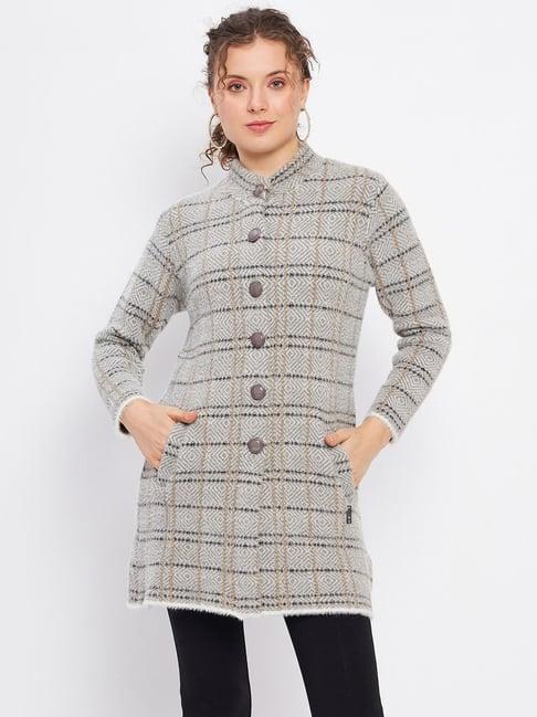 duke grey chequered cardigan