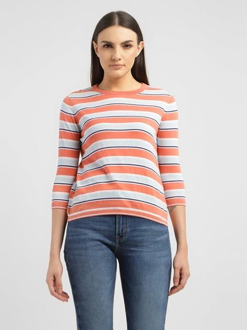 levi's pink & white striped t-shirt