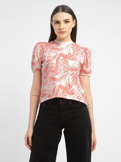 levi's off white printed top