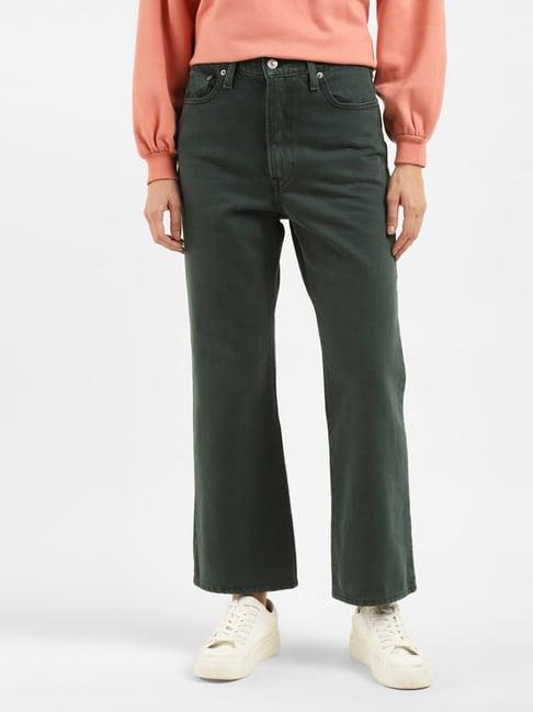 levi's green bootcut high rise jeans