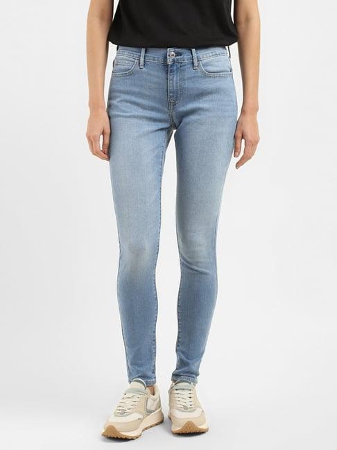 levi's 710 blue super skinny fit mid rise jeans