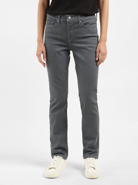 levi's 312 dark grey slim fit mid rise jeans