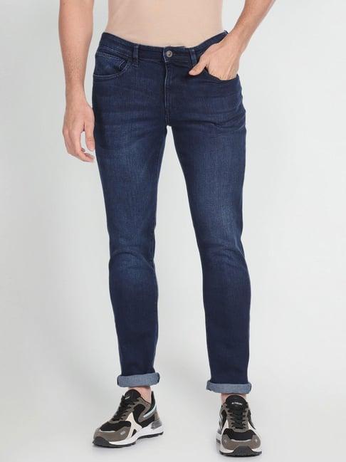 arrow sport blue cotton slim fit jeans