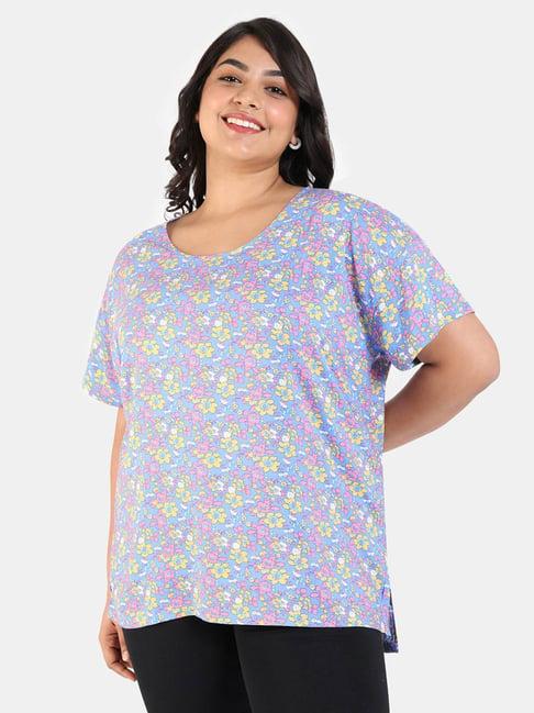 zivame blue floral print top