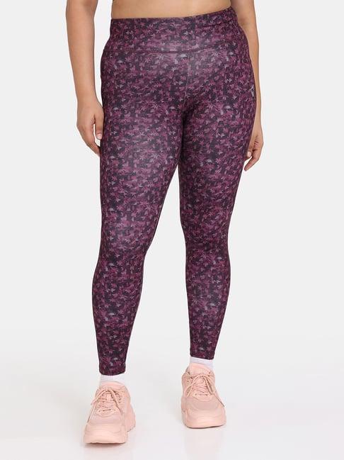 zelocity by zivame fig printed mid rise tights