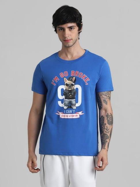 jack & jones turkish sea cotton regular fit printed t-shirt