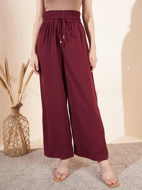 magre wine regular fit mid rise trousers