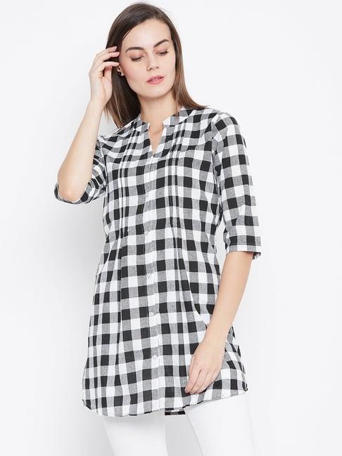 one femme black & white check tunic