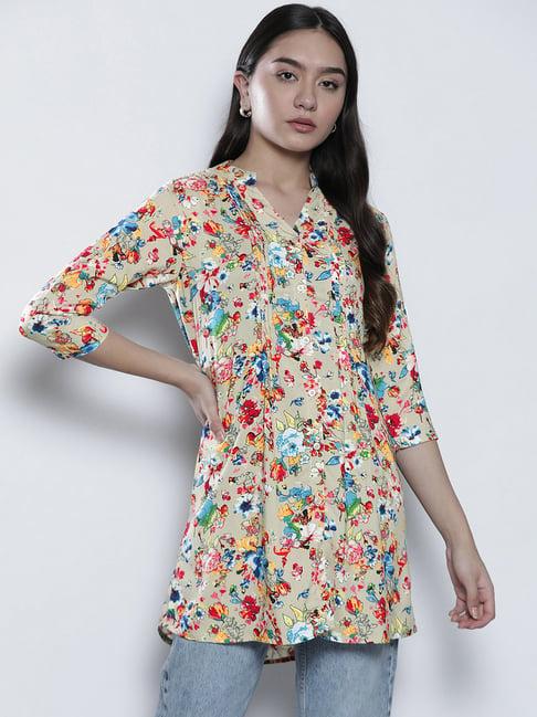 one femme multicolor floral print tunic