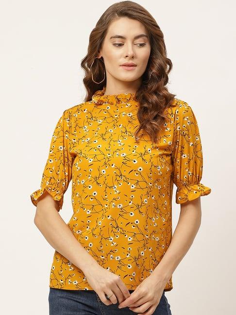 one femme mustard printed top